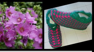 19.МК#  "МАЛЬВА" #вяжем тапочки-следочки с красивыми фестонами