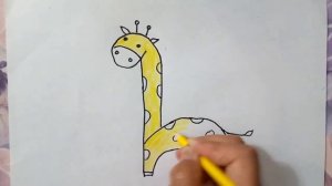 How to draw  a giraffe.Как нарисовать жирафа, простой способ.