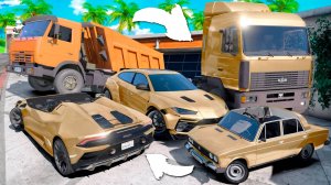 Угнал кучу золотых чит тачек и огромный монстр трак у мажора за 180 сек! Битва воров в ГТА 5 Онлайн