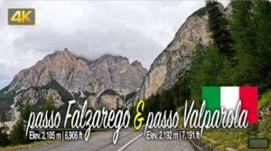 🚗 4К UltraWide ➤ Живописная поездка через перевалы Фальцарего и Вальпарола, в Доломитовых Альпах!