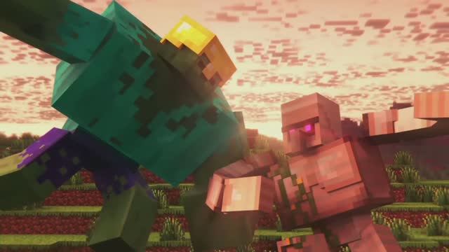 Железный Голем Встречает (МУТАНТА) Зомби Анимация Minecraft