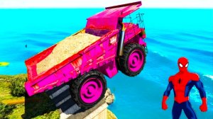 Мультики для детей Большие ГРУЗОВИКИ Гидроциклы Вертолеты для Супергероев и Детей