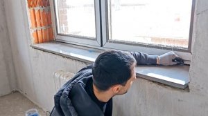 Монтаж подоконника из искусственного камня . #ошибкир?