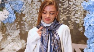 Платок шелковый (атлас) "Новелла", 846-13, 89х89 см #platki #beautiful #scarf #fashion #art