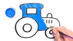 Как нарисовать синий трактор из мультфильма про синий трактор. Нарисуем и раскрасим синий трактор