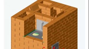 Отопительно-варочная печь 1020х1270 мм с хлебной камерой