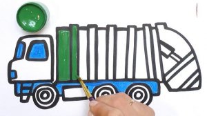 Рисуем и раскрашиваем специальный транспорт: мусоровоз