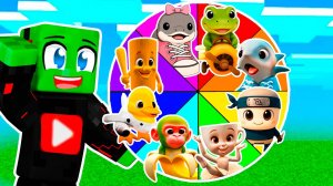 КОЛЕСО ФОРТУНЫ С БЕЙБИ МЕМ БРЕЙНРОТ ЖИВОТНЫМИ В МАЙНКРАФТ