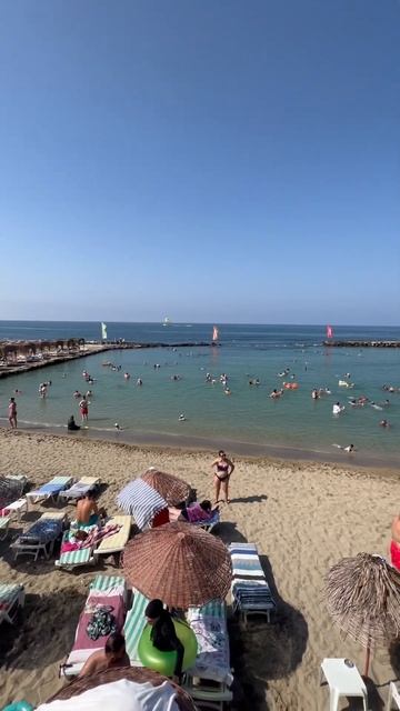 Прекрасный пляж отеля Grand Sunlife Hotel, Анталья, Аланья, Авсаллар #турция #турциясегодня смотреть онлайн