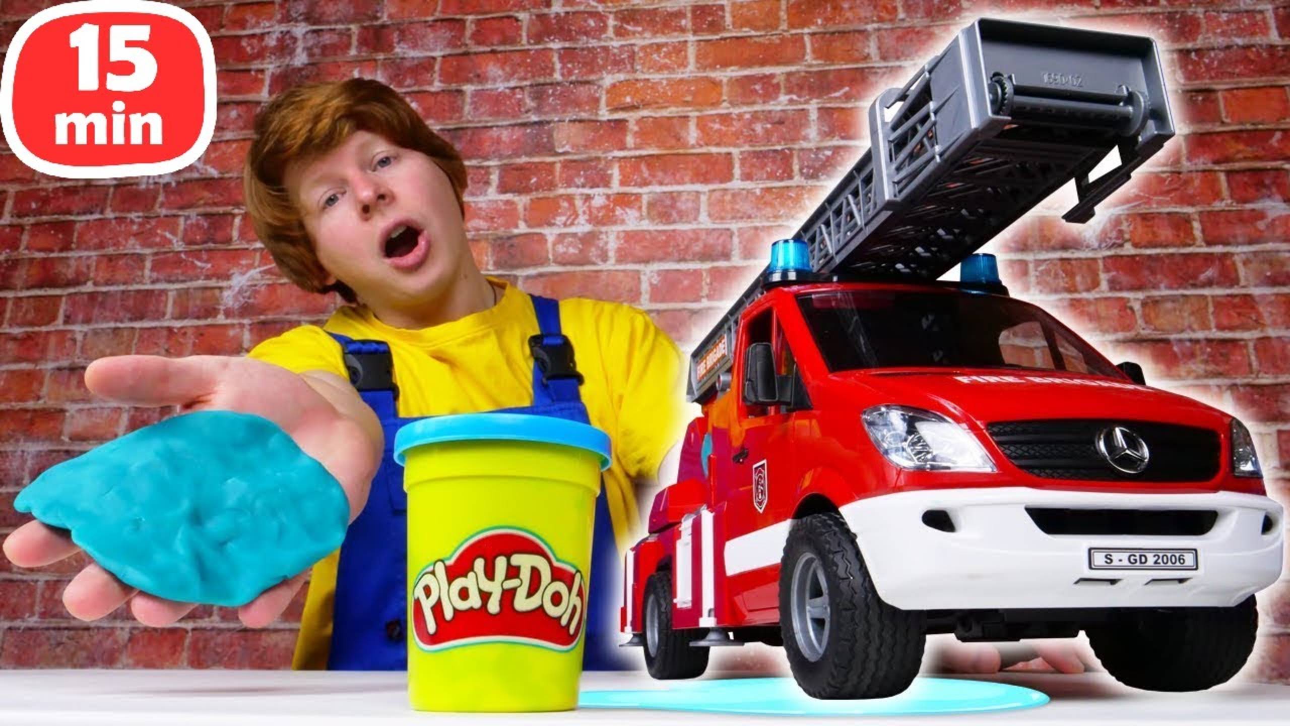 Чиним пожарную машину и спасаем мусоровоз! Ремонт машинок смотреть онлайн