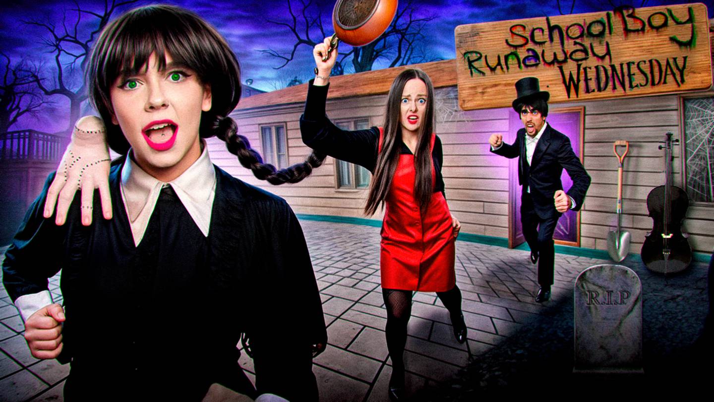 СБЕГАЮ ОТ СЕМЕЙКИ АДАМС И УЭНСДЕЙ в SCHOOLBOY RUNAWAY в РЕАЛЬНОЙ ЖИЗНИ! смотреть онлайн