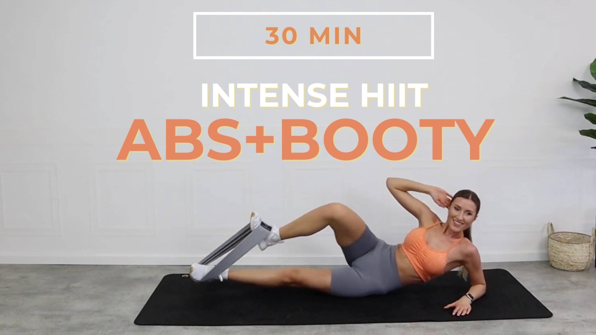 30-минутная домашняя тренировка на мышцы пресса и ягодицы | Тренировка с резинкой для женщин смотреть онлайн