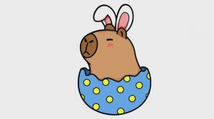 Как нарисовать пасхальную капибару с пасхальными яйцами