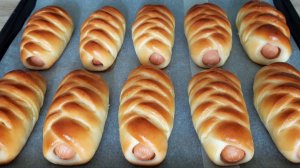 КАК В ДЕТСТВЕ! СОСИСКИ в ТЕСТЕ! Бесподобное Дрожжевое Тесто! Булочки с Сосисками.