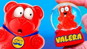 КАК СДЕЛАТЬ СНЕЖНЫЙ МЕДВЕ ШАР И ЖЕЛЕЙНЫЙ МЕДВЕДЬ ВАЛЕРА