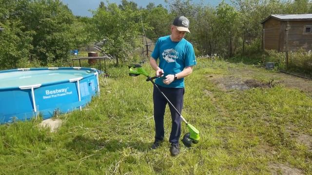 Обзор и отзыв аккумуляторного триммера GREENWORKS G24LT25K2 смотреть онлайн
