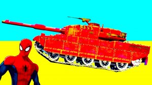 Мультики для детей Веселые Цветные Танки на Машинах с Супергероями для детей мультик видео для детей