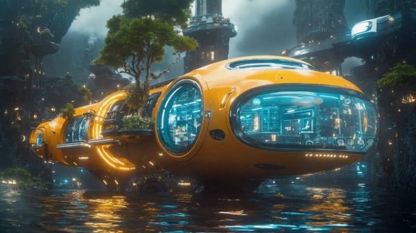 Exploring a Futuristic Floating Home Nature Meets Tech in Cyberpunk World  Calm Soundscape