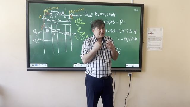 Построение эпюр Q и М в шарнирно-опертой балке смотреть онлайн