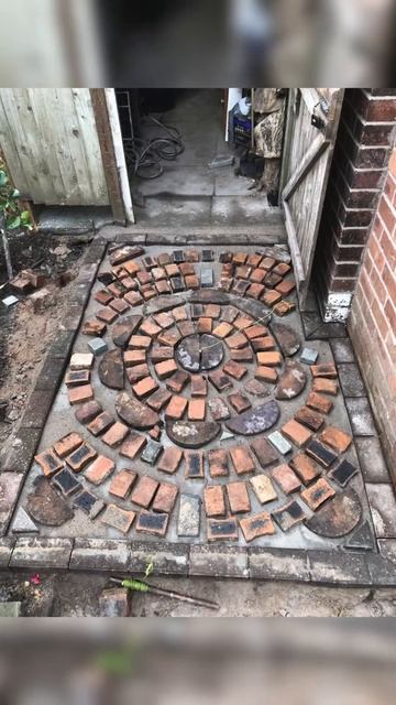 Дорожка для двора из бетона и кирпича 🏠 смотреть онлайн