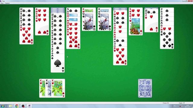 Пасьянс паук на две масти. Собираю масти по очереди. смотреть онлайн