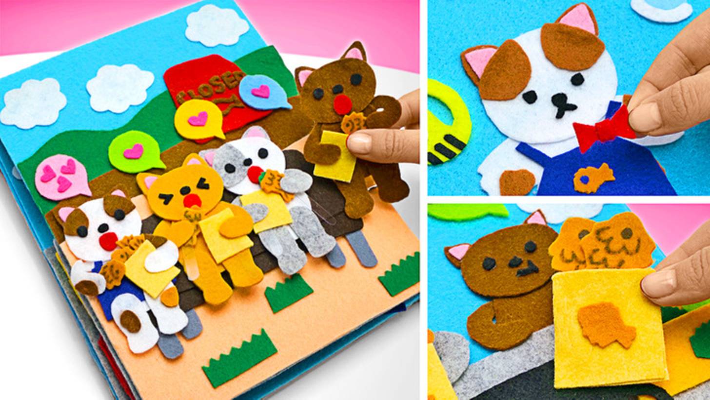 КОШАЧИЙ ФУРГОНЧИК С ЕДОЙ: готовим рыбные пироги || МАСТЕРИМ КНИГУ ИЗ ФЕТРА 🎉 смотреть онлайн