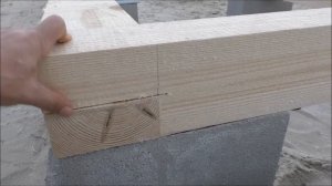 Обвязка брусом блочного фундамента каркасной котельной.