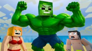 Стив и Алекс, прикольная история на пляже Майнкрафт Анимация