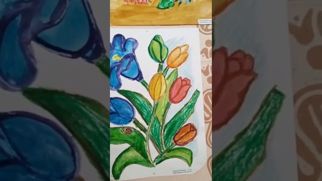 Выставка рисунков «С праздником 8 Марта!» в кружке изобразительного искусства «Мир в красках» смотреть онлайн