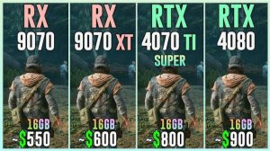 RX 9070 vs RX 9070 XT vs RTX 4070 TI SUPER vs RTX 4080 - Test in 20 Games