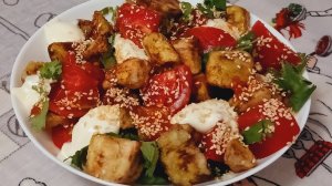 🍆Салат с хрустящими баклажанами. Популярный азиатский салат.