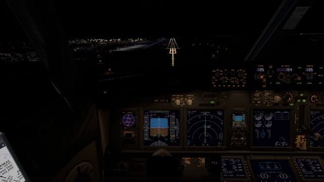 Ночная посадка в Домодедово на ВПП 14R Боинг 737-800 смотреть онлайн