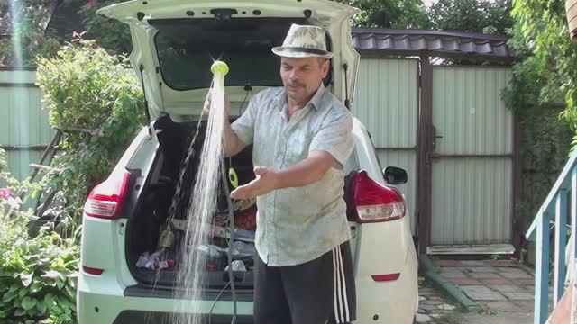 Обзор и испытание мобильного авто душа. смотреть онлайн