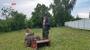 Испытания мульчера для мотоблока МТЗ в работе