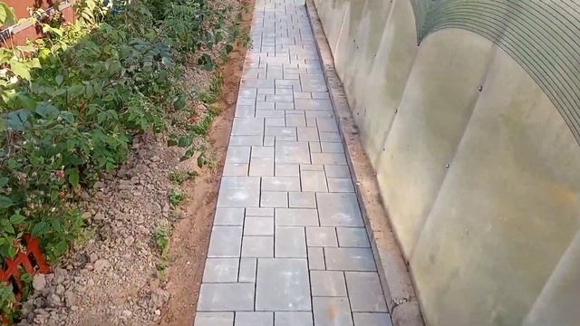 дорожка вокруг теплицы. плитка Бавария. смотреть онлайн