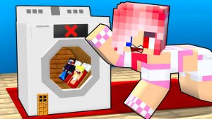 🤭ПОСТРОИЛИ МИНИ ДОМ В СТИРАЛЬНОЙ МАШИНЕ ДЕВУШКИ В МАЙНКРАФТ! ШЕДИ ЛЕСКА И НУБИК MINECRAFT