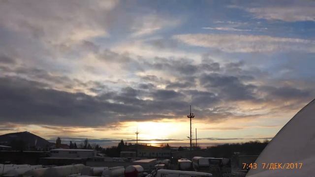 07.12.17   ТАЙМЛАПС (TIMELAPS). ВИДЕО РАССВЕТА КАТОРГА № 5