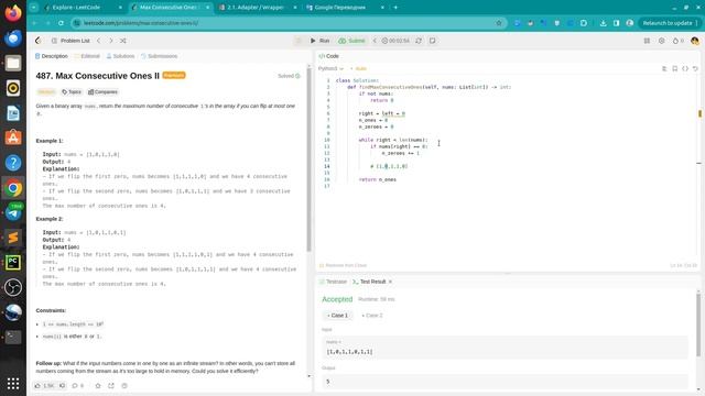 Leetcode на русском. 487. Max Consecutive Ones II смотреть онлайн