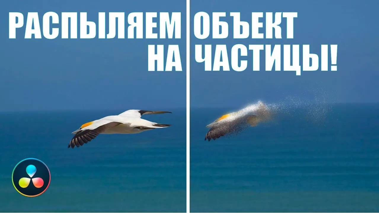 Как сделать эффект распада объекта на частицы в DaVinci Resolve смотреть онлайн