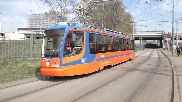 Трамвайнй вагон №30336 модели 71-623-02 следует по маршруту №3 Чистые пруды - Чертаново. смотреть онлайн