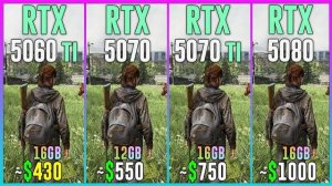 RTX 5060 TI 16GB vs RTX 5070 vs RTX 5070 TI vs RTX 5080 - Test in 20 Games