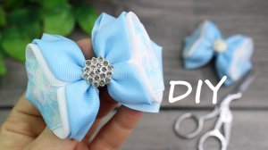 Небесный бант из лент, сделанный хитрым способом. Красивые аксессуары для волос своими руками