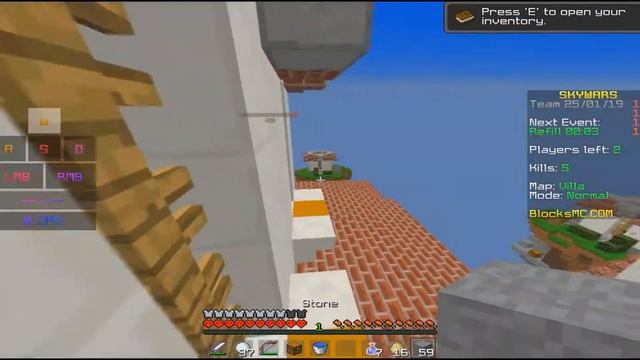 УБИЛ СНЕЖКОМ?! [BlocksMC SkyWars Mini-Game Minecraft]