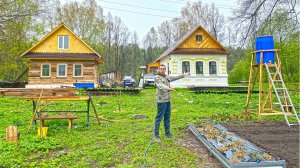 Простая деревенская жизнь. Доделал стол, засадил грядки и построил башню