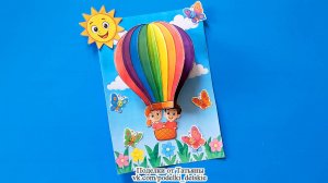 Поделка ко Дню защиты детей (1июня) "Дети на воздушном шаре" своими руками