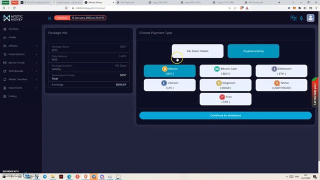 Mitotic Money  покупка инвест плана