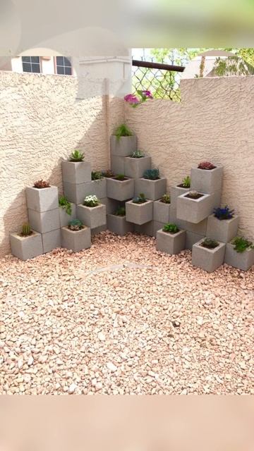 Горшки для растений из блоков как сделать 🧤🌱