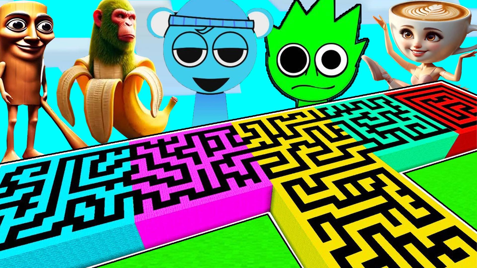 ЛАБИРИНТ С ВЫЖИВАНИЕМ ВСЕХ СПРУНКОВ И МЕМОМ БРЕЙНРОТ В МАЙНКРАФТ смотреть онлайн