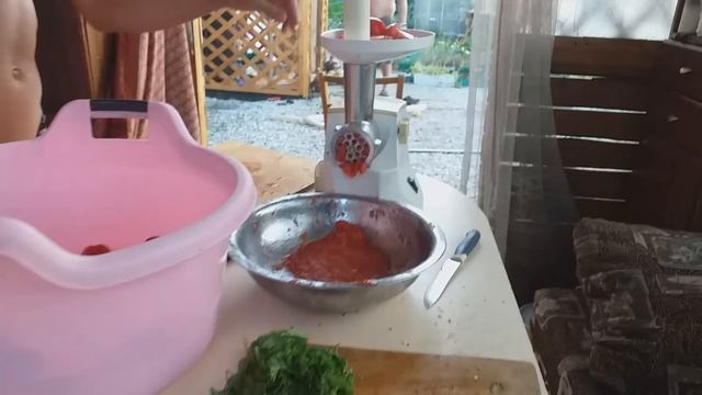 готовим аджику и обзор нашего участка