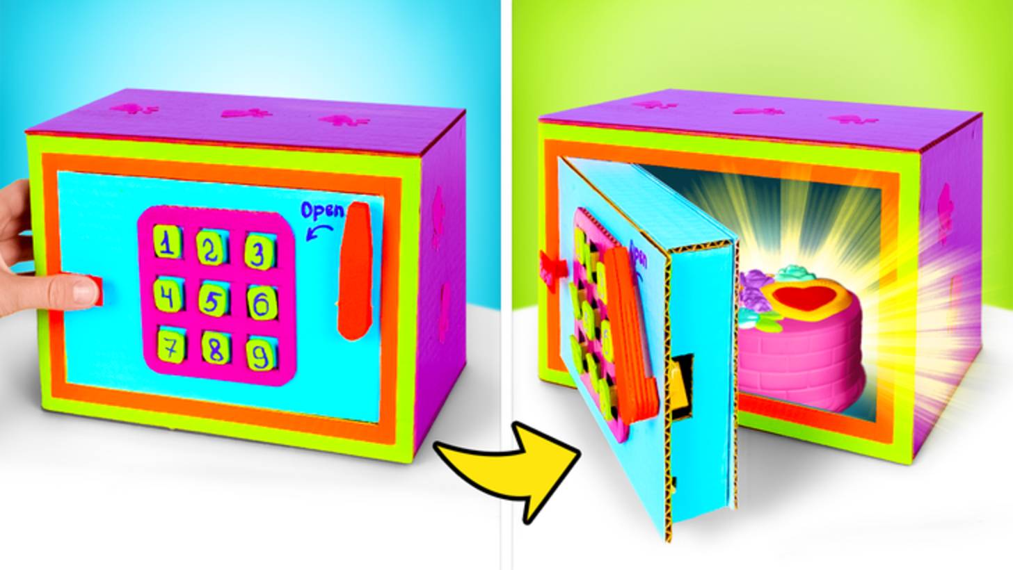 Мастерим крутой сейф с хитрым кодовым замком 😎 Поделки из картона смотреть онлайн